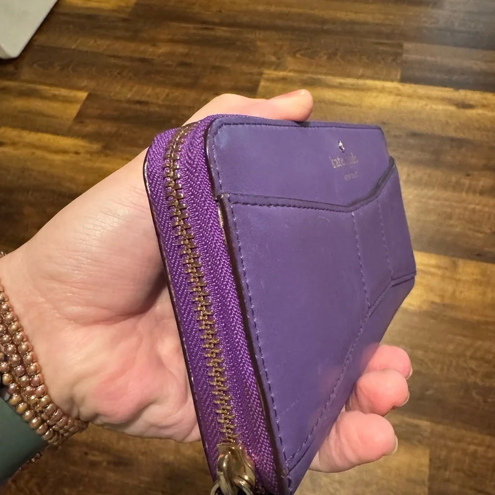 Kate Spade Purple Leather Long Zippy Wallet with Front Pocket